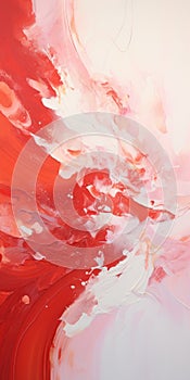 Abstract Painting 30: A Whirlwind Of Red Brushstrokes And Ethereal Emotions