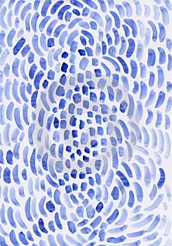 Abstract painting background. Blue strokes with watercolor paint