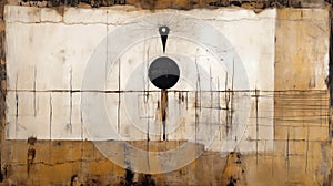 Abstract Painting Of Black Object And White Paper In Gabriel Pacheco Style photo