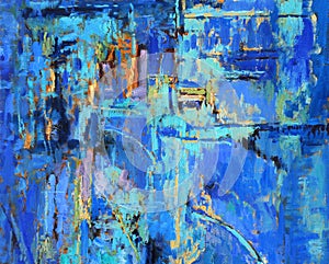 Abstract Painting in Blues