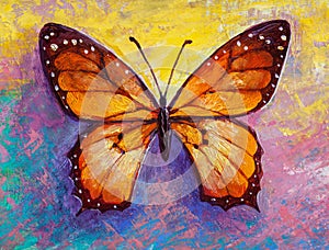 Abstract painting butterfly