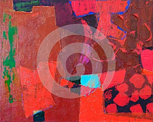 Abstract painting on canvas. Abstract expressionism. photo