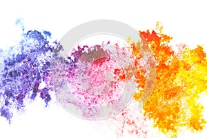 Abstract painting with colorful watercolor paint spots photo