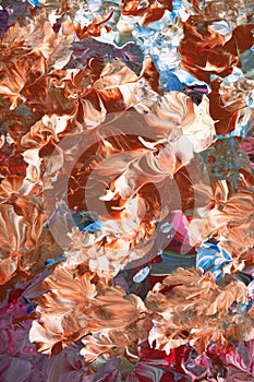 Reddishbrown Swirl of abstract Painting photo
