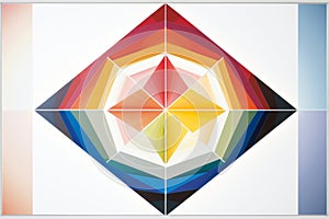 an abstract painting with a diamond shape in the center