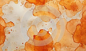 abstract painting features vibrant mix orange and yellow hues, with splatters and drips creating dynamic and photo