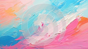 Mesmerizing Abstract Painting In Blue And Pink Colors photo