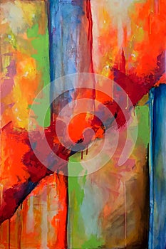 Abstract Painting - fire and fluro