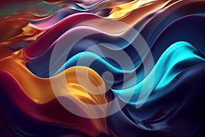 abstract painting fluid art . A mixture of colors, waves and golden curls. For posters, other printed materials. 3d render