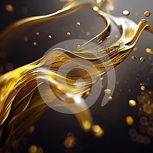 abstract painting fluid art . A mixture of colors, waves and golden curls. For posters, other printed materials. 3d render