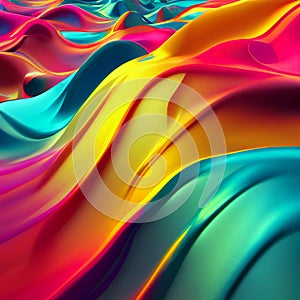 abstract painting fluid art . A mixture of colors, waves and golden curls. For posters, other printed materials. 3d render