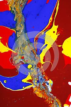 Abstract painting marbleized