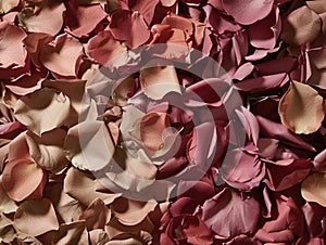 An abstract painting with a mix of brown and red hues photo