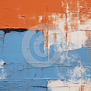 Abstract Painting: No. 61 (rust And Blue) - Textured Compositions In Bold Colors