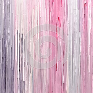 Abstract Painting: Pink, Silver, And Gray With Vibrant Stripes
