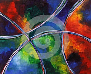 Abstract Painting in Rainbow Colors