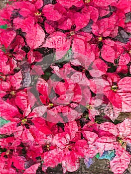 Abstract painting of red leaves  - Background image