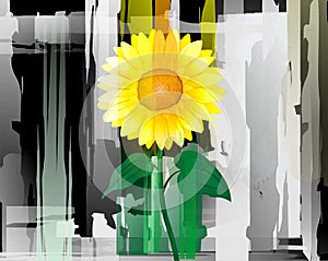 Abstract painting of Sunflower