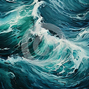 Abstract Painting of a Wave Background