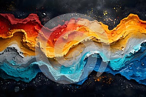 Abstract Painting of a Wave of Water Generative AI