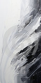 Abstract Painting: White And Black Swirls In Realistic Hyper-detail