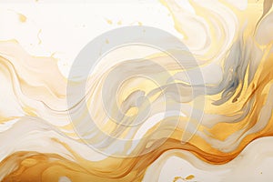 Abstract Painting With Yellow and Grey Colors