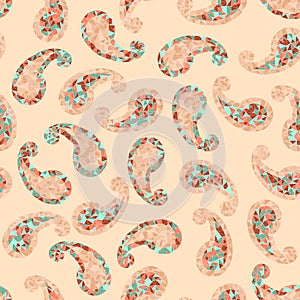 Abstract paisley backdrop. Seamless pattern.