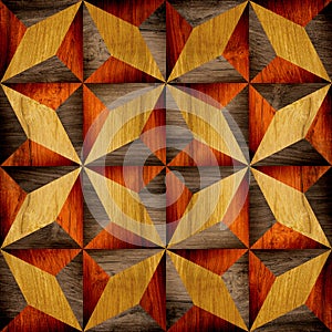 Abstract paneling pattern - different colors - wooden background