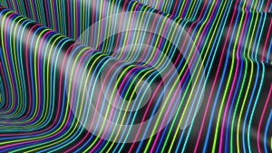 Abstract panoramic neon background