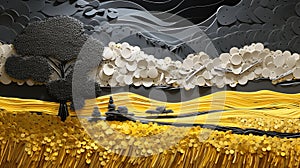 Abstract Paper Art Inspired By English Countryside Scenes