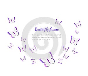 Abstract paper cut out butterflies background, vector illustration