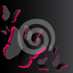 Abstract Paper Cut Out Butterfly Background. Vector Illustration