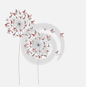 Abstract Paper Cut Out Butterfly Flower Background. Vector Illus