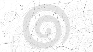 Abstract paper cut shapes. Topographic map on white background. Topo map elevation lines. Contour vector abstract vector