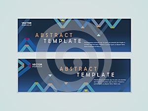 Abstract paper folded pattern background for banners set