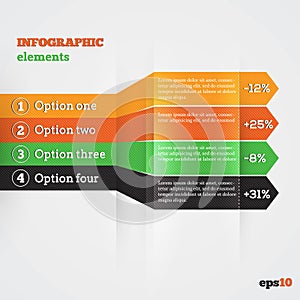 Abstract paper template with arrows for infografic