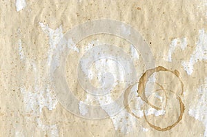 Abstract paper texture with stains from a mug of coffee or tea, creative background for text or banner