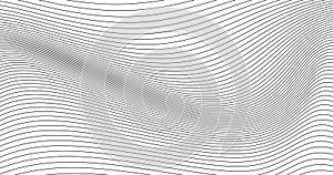 abstract Parallel Wave lines texture on empty white background