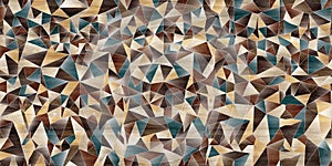 Abstract parquet floor with rumpled futuristic triangular geometric wooden 3d background photo