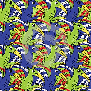 Abstract Parrots tessellation pattern
