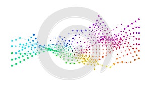 Abstract Particle Flow: Digital Data Visualization, vector design Generative AI