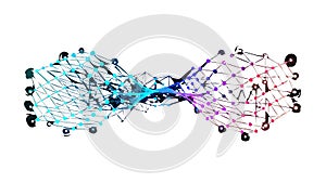 Abstract Particle Flow: Dynamic Data Visualization, vector design Generative AI