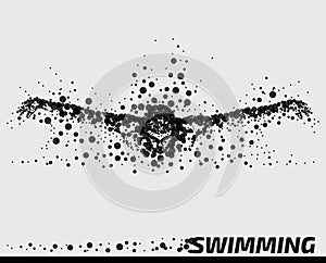 Abstract Particle Male Swimmer