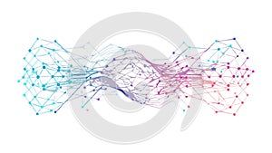 Abstract Particle Network Interconnected Lines Vector, vector design Generative AI