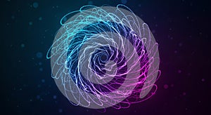 Abstract Digital Particle Swirl Vortex Technology Background Blue Purple Gradient