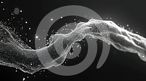 Flowing particle wave representing digital data and technology