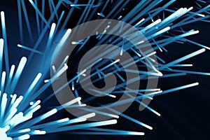 Abstract particles background, explosion with particles and light beam, 3d rendering