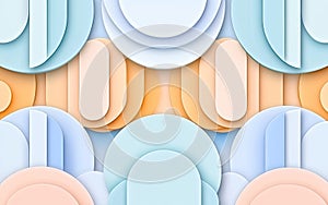 Abstract Pastel Layered Circles and Rectangles Background