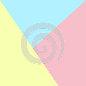 Abstract pastel color paper background. Flat design. Creative colorful pink blue yellow surface backdrop wallpaper. Template