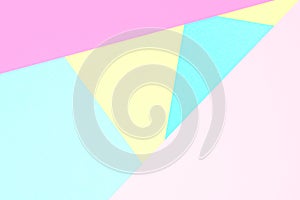 Abstract pastel coloured paper texture background. Minimal geometric shapes and lines in pastel colours.